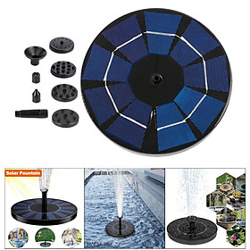3W Solar Floating Fountain Water Pump with 6 Spray Nozzles, for Bird Bath, Swimming Pool