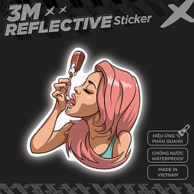 GIRL ICE-CREAM 3M - Reflective Sticker Die-cut Hình dán phản quang thương hiệu STICKER FACTORY