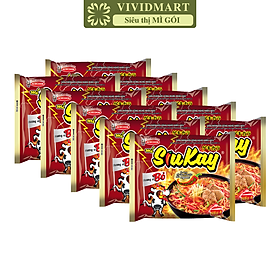 ACECOOK - Mì Siukay hương vị Bò, Siukay mì bò Siukay mì cay 7 cấp độ Siukay, Mì Siu Kay ăn liền (127g/gói)