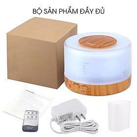 Máy Xông Tinh Dầu 7 Sắc Thái 550 ML Có Remote | 7 Led Cực Đẹp - Tinh Tế - Tiết Kiệm | Công Nghệ Siêu Âm Tiên Tiến | KRISHNA - Hình Trụ Trong