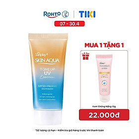 Kem chống nắng nâng tông Skin Aqua Tone up Latte Beige cho mọi tông da, dạng tinh chất Sunplay Skin Aqua Tone Up UV Essence Latte Beige SPF 50+ PA++++ 50g