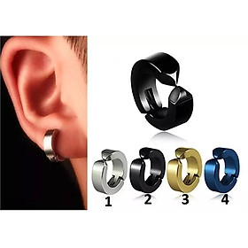 Bộ 2 bông tai Titan kẹp vành không cần bấm lỗ xỏ lỗ