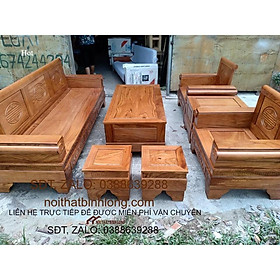 Mua Bàn ghế sofa phòng khách gỗ gõ bộ sofa pháo 7 món