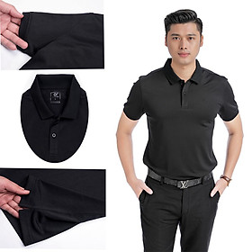 Áo nam polo màu đen dáng đẹp cá sấu Poly thể thao ngắn tay trơn cao cấp có cổ GIFASHION MPC30312