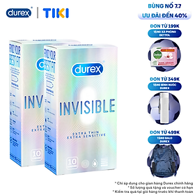 Bao Cao Su Siêu Mỏng Durex Invisible Hộp 10s + Hộp 10s