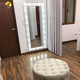 Gương đèn led toàn thân viglacera kích thước 60x176cm. khung nhôm màu đen/trắng
