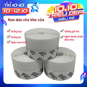 Combo 3 Cuộn Ron Dán Che Khe Cửa ,Chân Cửa Cao Cấp Ngăn Bụi , Chống Ồn ,Chống Côn Trùng Và Chống Thoát Nhiệt Điều Hòa - Hàng Chính Hãng (Cuộn 2m) - Trắng - 35 mm