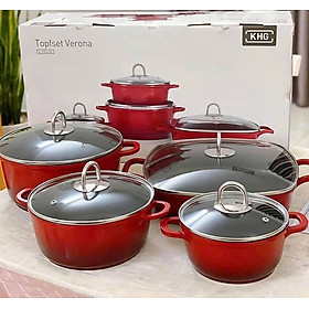 Mua Bộ nồi 4 món KHG Verona màu đỏ Hàng chính hãng