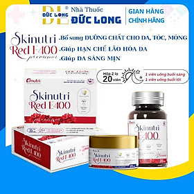 Skinutri Red E400 Bổ sung dưỡng chất cho Da, Tóc, Móng, hạn chế lão hóa da, giúp da sáng đẹp - Hộp 2 lọ x 20 viên