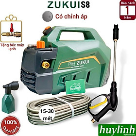 Máy xịt rửa xe chỉnh áp Zukui S8 - Công Suất 3000W - Áp lực 150 - 200 bar - Tặng béc rửa máy lạnh, điều hoà - Hàng chính hãng