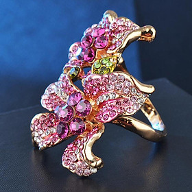 Fashion Luxury Womens Colourful Rhinestone Crystal Finger Ring Party Jewelry