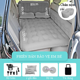 Nệm hơi chân rời tiện lợi, có thanh chặn an toàn cho em bé dành cho mọi dòng xe 4-7 chỗ, xe suv
