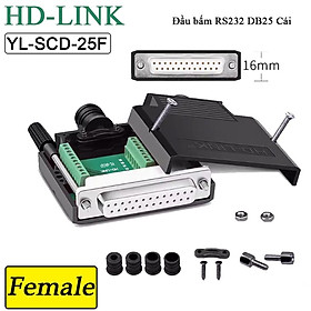 Đầu bấm RS232 25 chân bắt vit vỏ ốp nhựa chân đồng HD-Link YL-SCD-25. HÀNG CHÍNH HÃNG