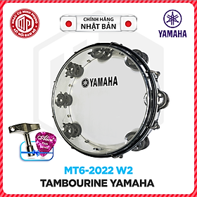 Hình ảnh Trống lắc tay/ Lục lạc gõ bo/ Tambourine - Yamaha MT6 2022 W2 - Màu trắng trong suốt - Hàng chính hãng