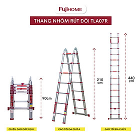 Mua Thang nhôm FUJIHOME TLA08R rút gọn nhập khẩu  Chữ A cao 2.4m  Chữ I cao 5m  Xếp nhiều hình dáng