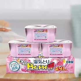 Set 3 hộp hút ẩm khử mùi Hakugen (450ml x3) - Hàng Nội Địa Nhật Bản