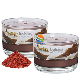 Combo 2 ly nến thơm tinh dầu Bolsius Sandalwood 155g - gỗ đàn hương, nến trang trí, thơm phòng, thư giãn, Hỗ trợ khử mùi