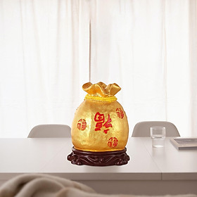Resin Piggy Bank Money Box Statue Feng Shui Ornament for Bedroom Living Room Decor