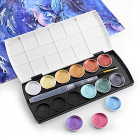 Watercolor Paints 12 Assorted Colors Artist Drawing Painting Pocket Set