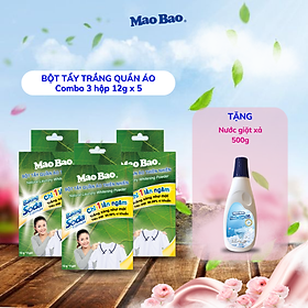 Combo 03 hộp Bột Tẩy Quần Áo Thiên Nhiên Baking Soda (12g x 5 gói)