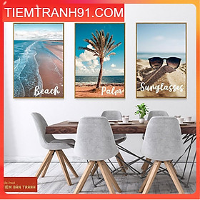 Tranh treo tường - Bộ 3 bức canvas tổng hợp 33 , tranh canvas giá rẻ