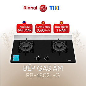 Mua Bếp gas âm Rinnai RB-6802L-G mặt bếp kính và kiềng bếp gang - Hàng chính hãng.