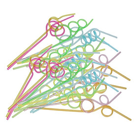 30pcs Straws Long Plastic Reusable Drinking Straws, Various Color Drinking Straws For Christmas, Celebrations, Party