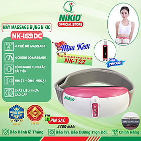 Đai (Máy) Massage Bụng Nikio NK-169DC - Công Nghệ Rung Lắc Kết Hợp Hồng Ngoại Tân Tiến, Mát Xa Bụng, Làm Săn Chắc Cơ Bụng Nhanh - Pin Sạc Tiện Lợi - Màu hồng