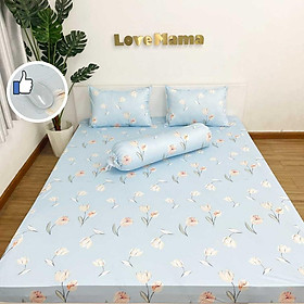 Ga chống thấm Cotton cao cấp hoa tulip không bí hơi, mềm mại thoáng mát