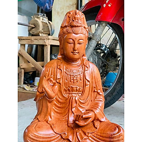 Mua Tượng phật bà quan âm bồ tát bằng gỗ hương đá kt cao 70×35×35cm