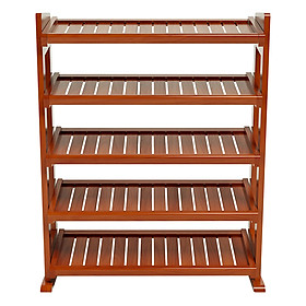 Kệ dép 5 tầng IB580 gỗ cao su 80x30x98 cm