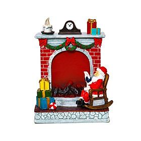 Christmas Snow House Resin Xmas Miniature Table Centerpieces Decorative with Music Cute for Living Room Multipurpose