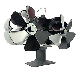 12 Blade Heat Powered Stove Fan Heater Tool Living Room Silent Fireplace Fan