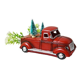 Truck Ornament Pickup with Christmas Tree Figurine Decorative Vintage Style