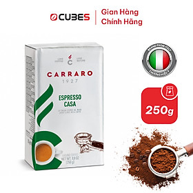 Cà phê xay sẵn Carraro Espresso Casa - 250g - Phù hợp để pha máy - Nhập khẩu chính hãng từ Ý