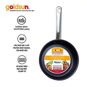 Chảo inox chống dính Goldsun GPA1403-24IH Đường kính 16/18/20/24/26/28cm  Chiên Rán Đa Năng- Hàng Chính Hãng