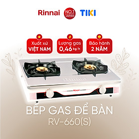 Bếp gas dương Rinnai RV-660(S) mặt bếp inox và kiềng bếp men - Hàng chính hãng.