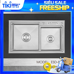 Mua Chậu Rửa Chén Vision Manual Sink Ecalite ESD-8245HC - Inox 304 Siêu Bền - Ngang 82cm - Có Giắt Cắm Dao - Hàng Chính Hãng