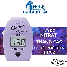 Máy Đo Nitrat từ 0.0 đến 75.0 mg/L (ppm) NO3 Thang Cao Cho Bể Cá Nước Biển Và Thủy Sản Nước Mặn HI782, Tặng Kèm Thuốc Thử Và Phụ Kiện Cho 10 Lần Đo , Dòng Checker Marine Line