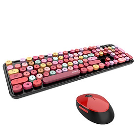Bàn phím và chuột màu hỗn hợp trò chơi 2.4Ghz không dây Vintage Universal Bàn phím và bàn chơi game dành cho nữ