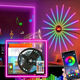 Đèn Led Dán Tường RGB 16 Màu Cảm Biến Âm Thanh Có Remote