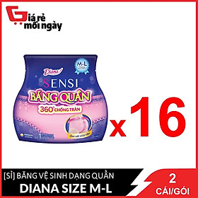 Nguyên thùng Băng vệ sinh Diana dạng quần Size M-L 2 chiếc góiX16