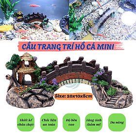 Mua Cầu Trang Trí Hồ Cá Mini Cổ Trang- Mô Hình Cầu Giả Cảnh Quan Cho Bể Cá- Tiểu Cảnh Cầu Đá Phong Cách Cổ Điển- Cầu Giả Mini Decor Bể Cá- Tiểu Cảnh Cầu và Chòi Mini Phong Cảnh Hồ Cá