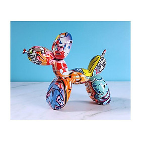 Đồ trang trí đầy màu sắc của Graffiti Balloon Dog Graffiti Nội các rượu vang trong nước theo phong cách châu Âu, trưng bày, phòng khách, văn phòng, trang trí mềm, đồ trang trí nhỏ 218.617cm