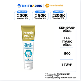 Kem đánh răng làm trắng răng bột ngọc trai Pearlie White Optimal Blanc Perfect Professional Whitening Fluoride 110g