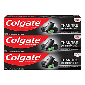Bộ 3 Kem đánh răng Colgate Than tre sạch thuần khiết từ Hàn Quốc 180g/ tuýp