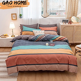 Bộ Set Chăn Ga Giường Và Vỏ Gối Cotton ADU79 Bedding Đủ Kích Thước Trải Nệm mềm mịn 1m4, 1m6, 1m8 CÓ VỎ CHĂN Mềm Mại Mịn Màng - Ko vỏ ôm