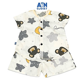 Bộ quần áo Ngắn unisex cho bé họa tiết Sao Xám cotton - AICDBTFFCQPQ