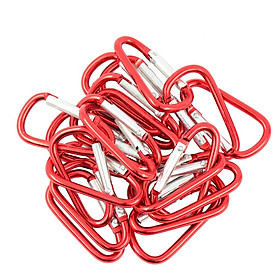 20pcs Outdoor Buckle Carabiner D-Ring Keychain Clip Snap Spring Hook Red