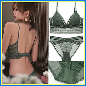 Bộ đồ lót ren ôm ngực tôn dáng không gọng kèm quần lót nữ cao cấp Q463 - Bộ lót nữ sexy - Đồ lót nữ - Bộ lót áo ngực kèm quần chip nữ